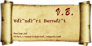 Vásári Bernát névjegykártya
